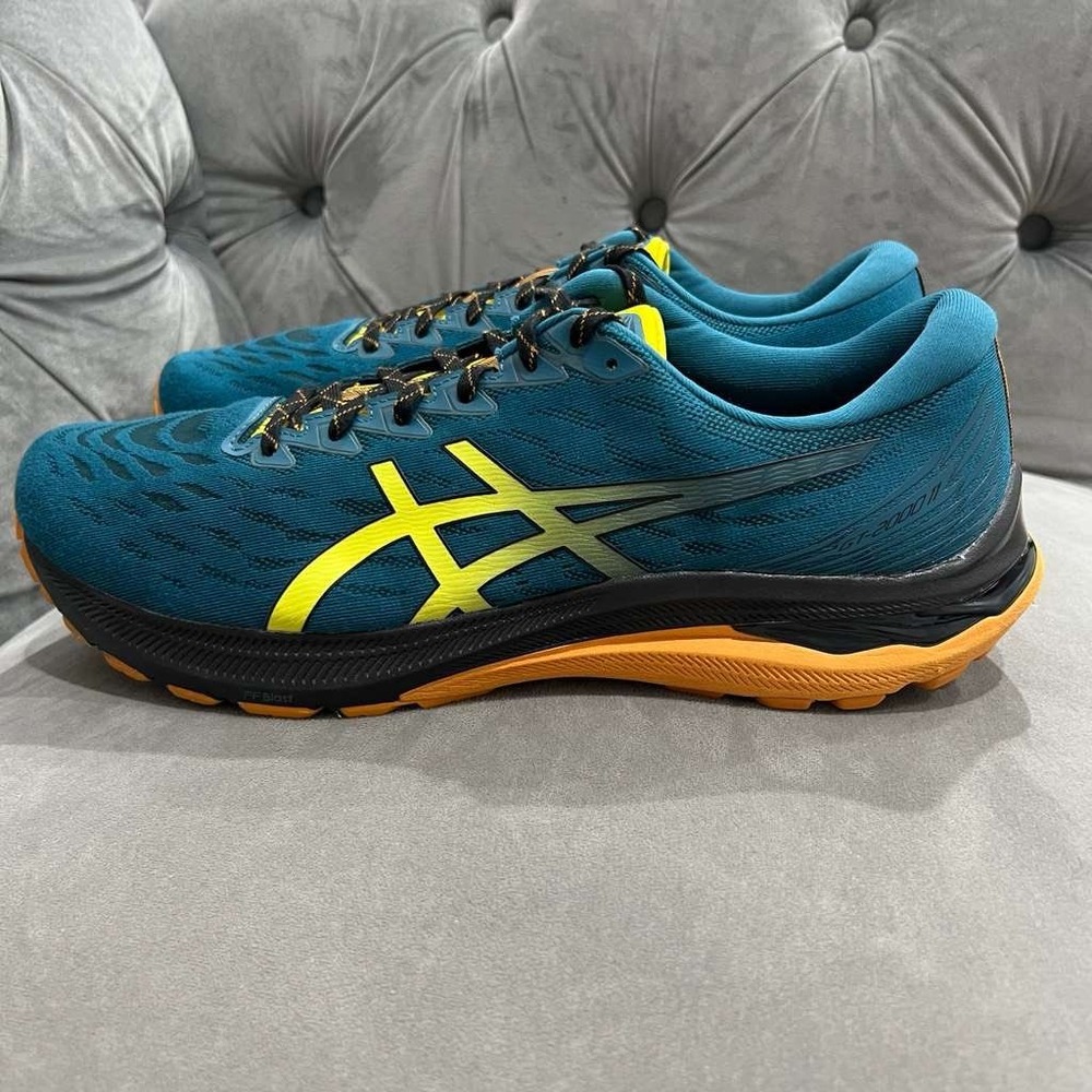 Asics GT-2000 11 Trail Nature Bathing/Golden Yellow Blue Running Shoe Men 15W